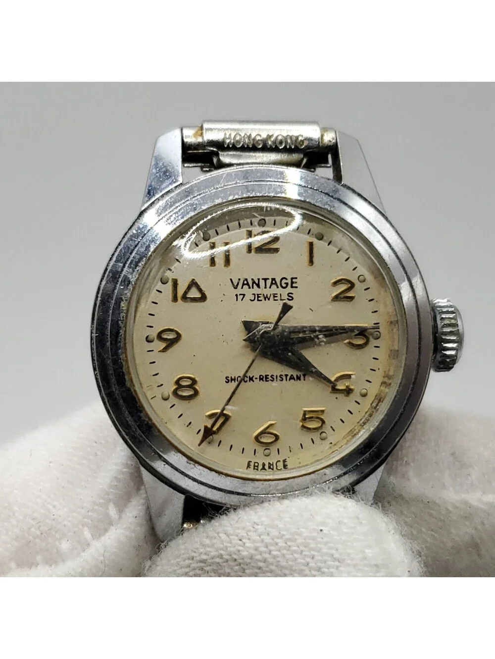 Vintage Vantage Mechanical Womens Watch Silver Tone 21mm Parts Or Repair
